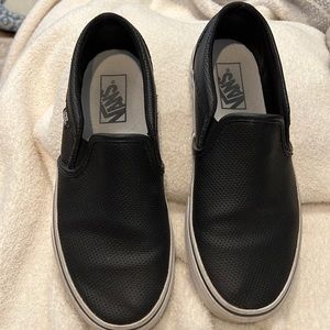 Ladies Vans. Black leather. Size 8